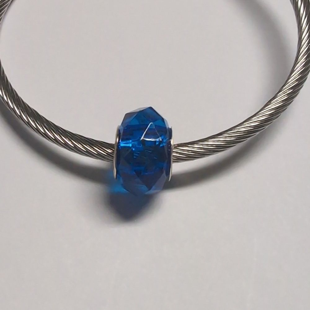 Blue Facteded Charm for Pandora‎ Style Bracelet